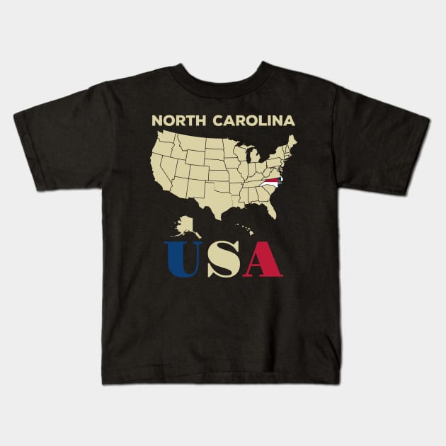 North carolina Kids T-Shirt by Cuteepi